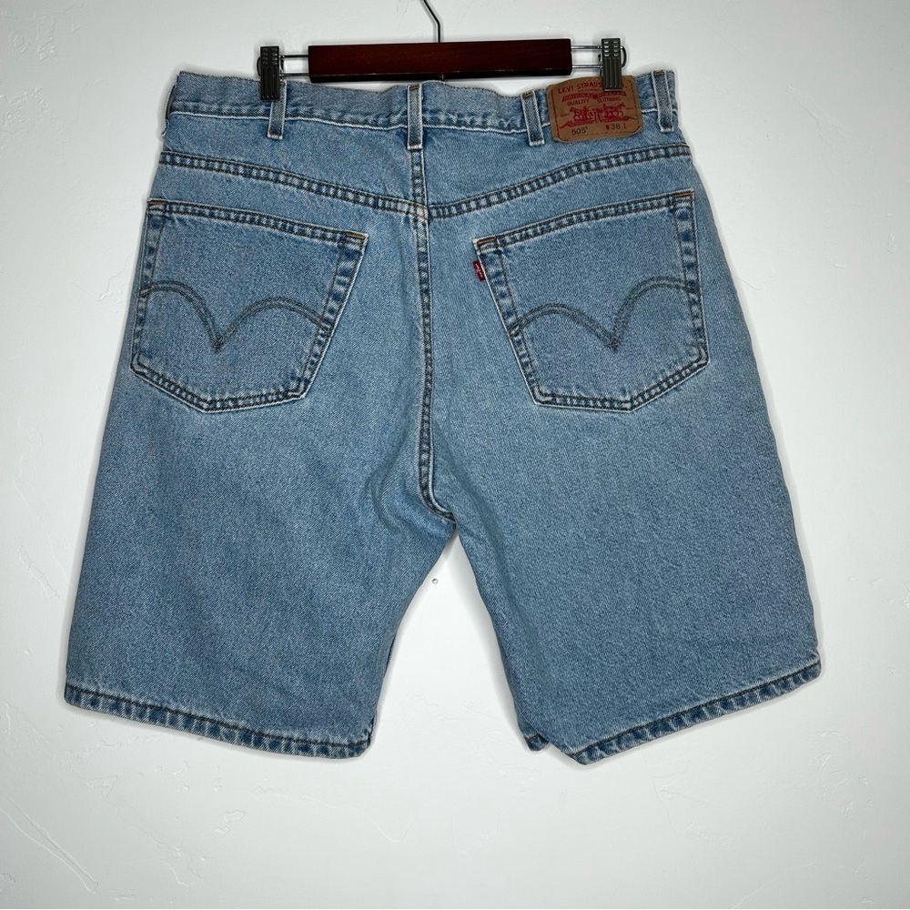 Vintage Levis 505 Jorts Denim Jean Shorts Size 38 Dad Short Classic‎ Light Wash - Picture 2 of 14